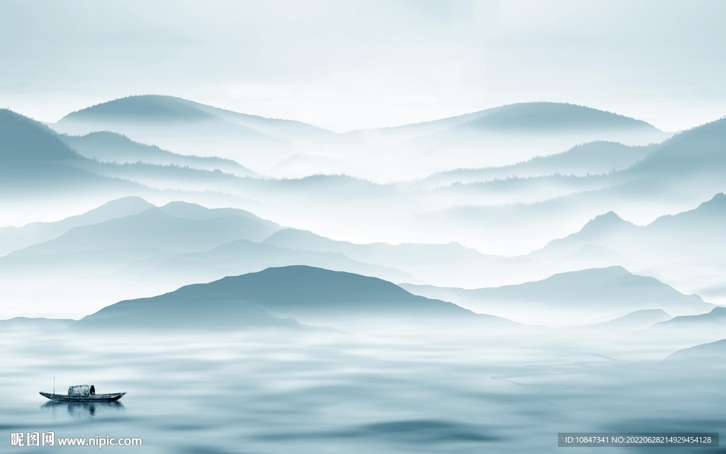 客厅简约意境山水 TIf分层