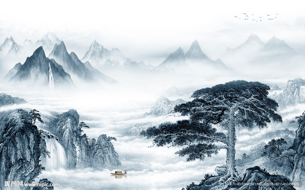 新中式简约意境山水 TIf分层