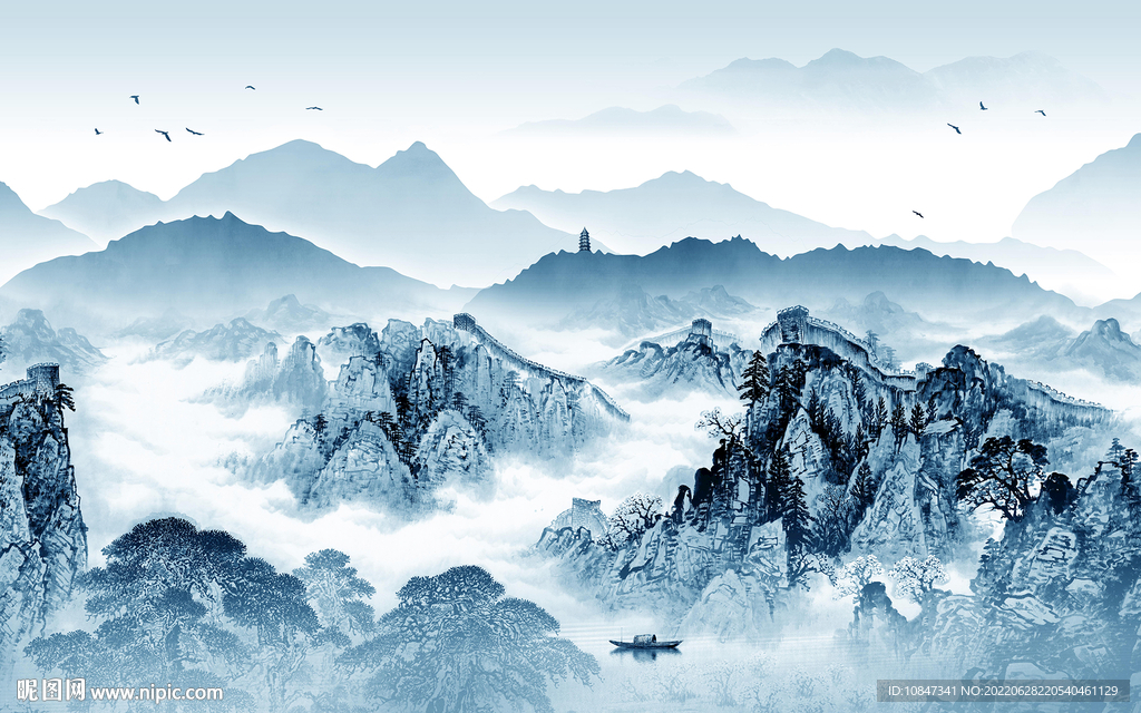 现代 简约意境山水 TIf分层