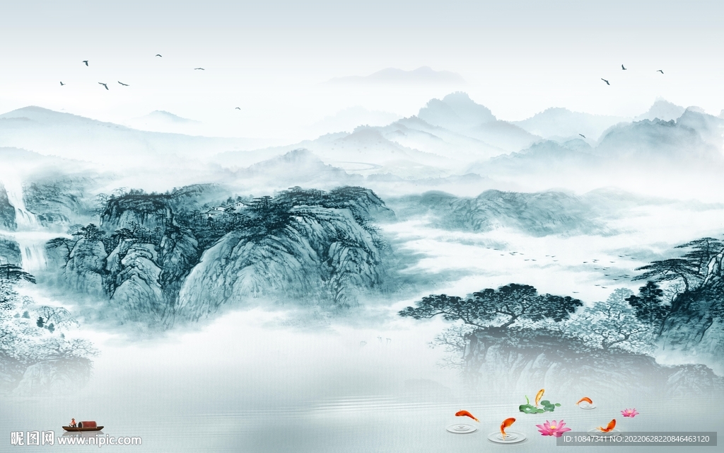 高档 简约意境山水 TIf分层