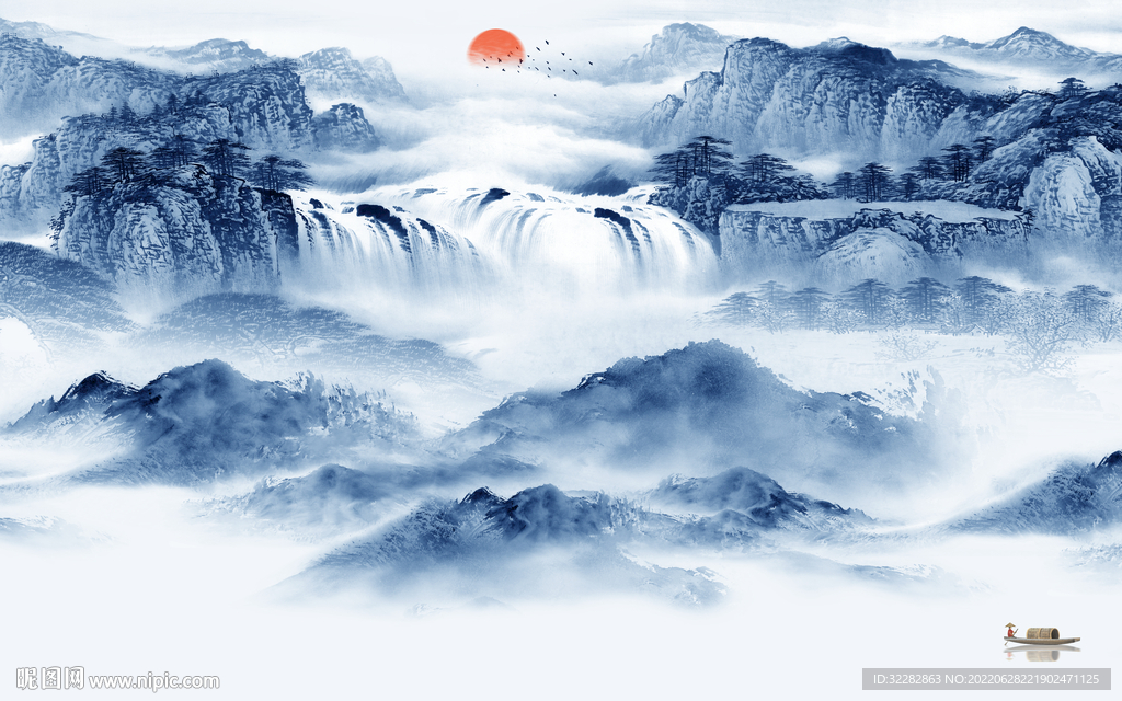 高清 客厅新款山水 TIf分层