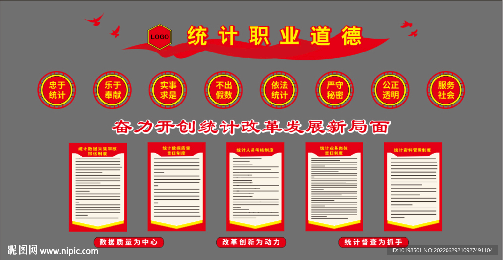 统计站统计职业道德文化墙