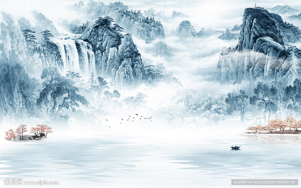 大气客厅风景山水 TIf分层