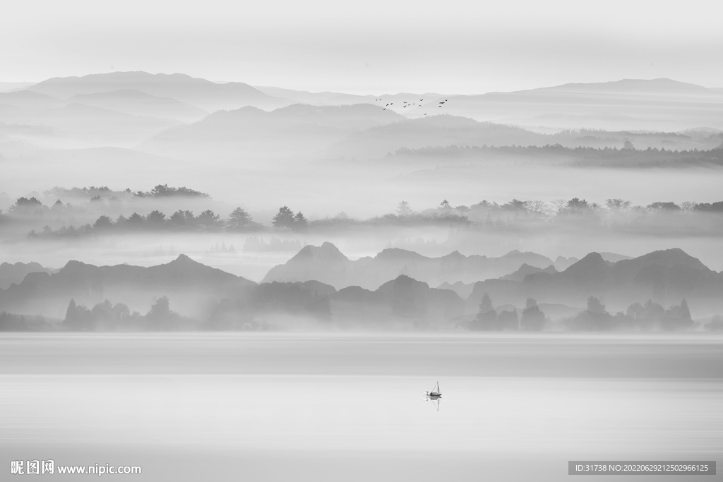 新中式水墨山水画