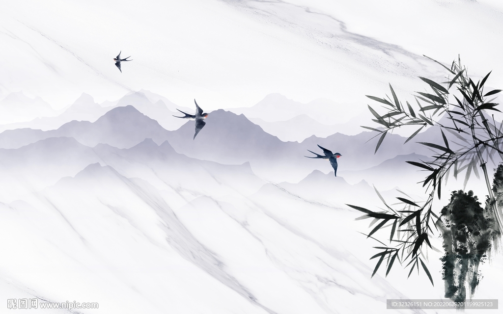 爵士白电视背景山水 tif分层