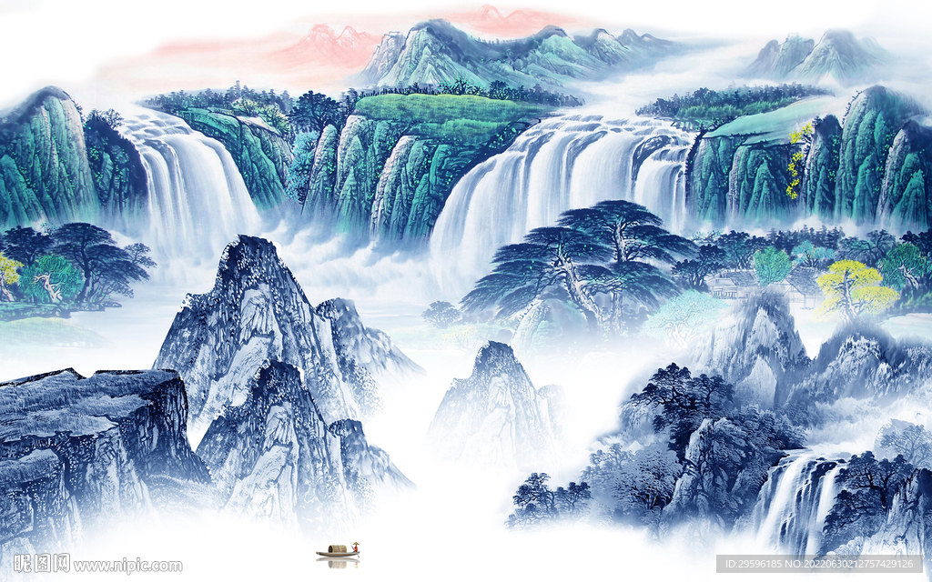 新中式最新意境山水 TIf分层