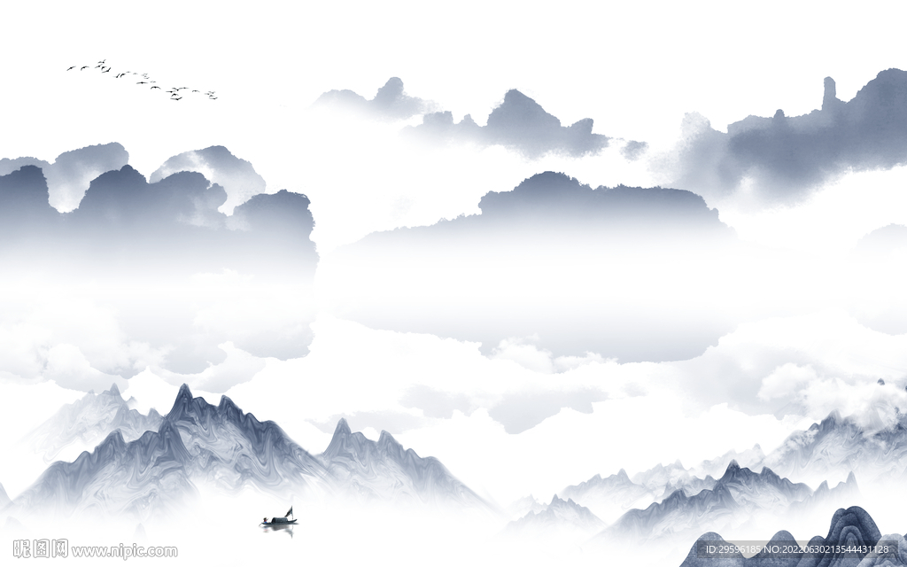 现代最新意境山水 TIf分层