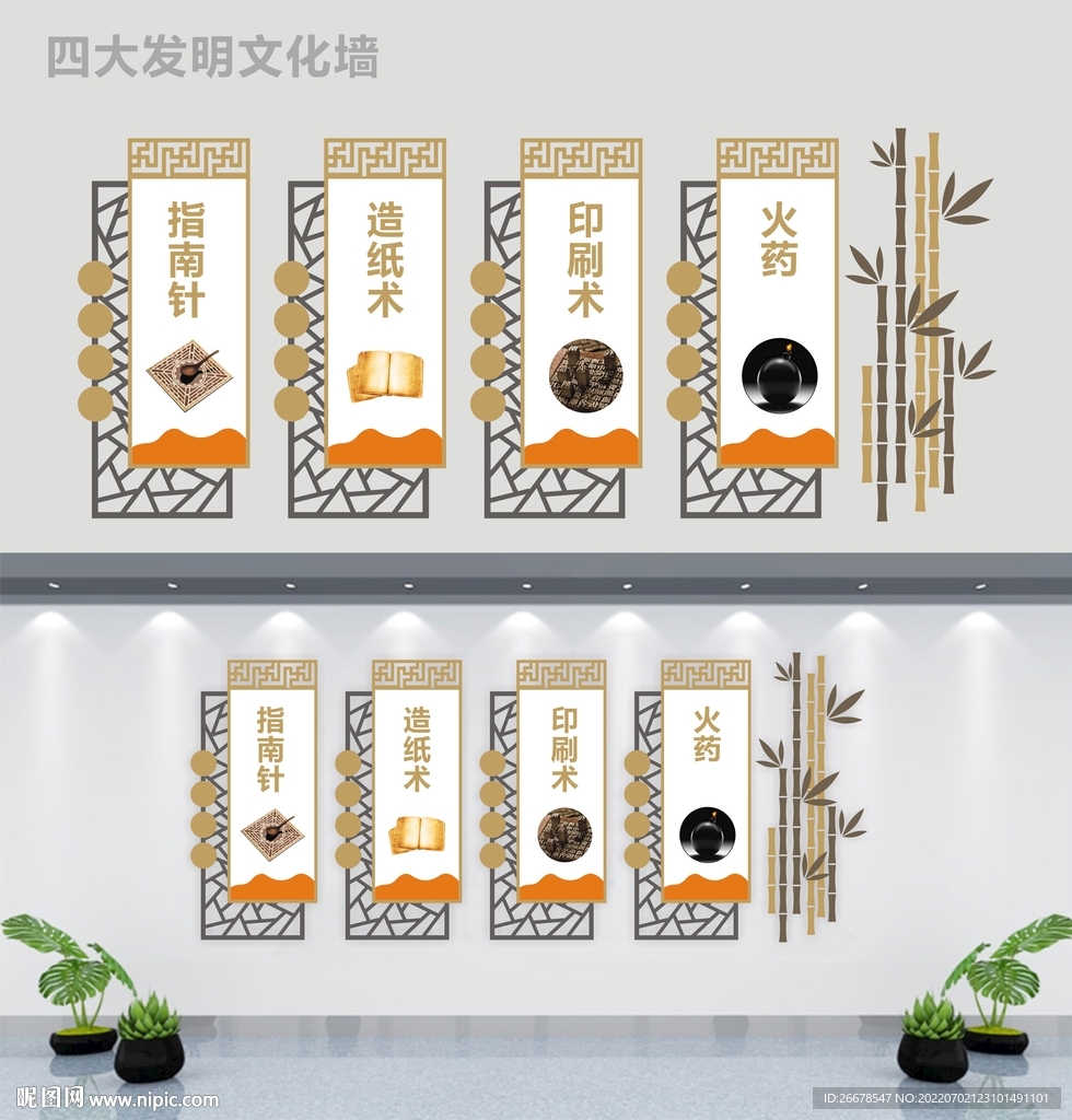 四大发明文化墙