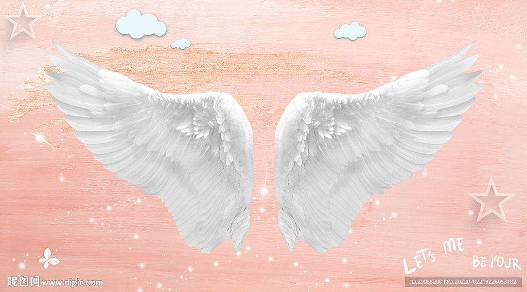 网红翅膀背景墙