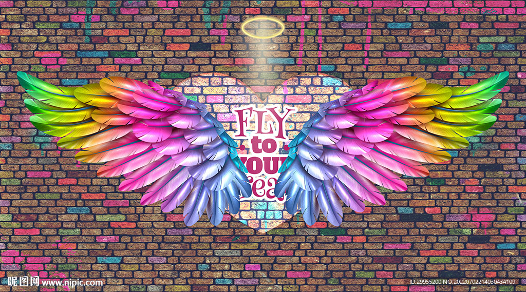 翅膀背景墙
