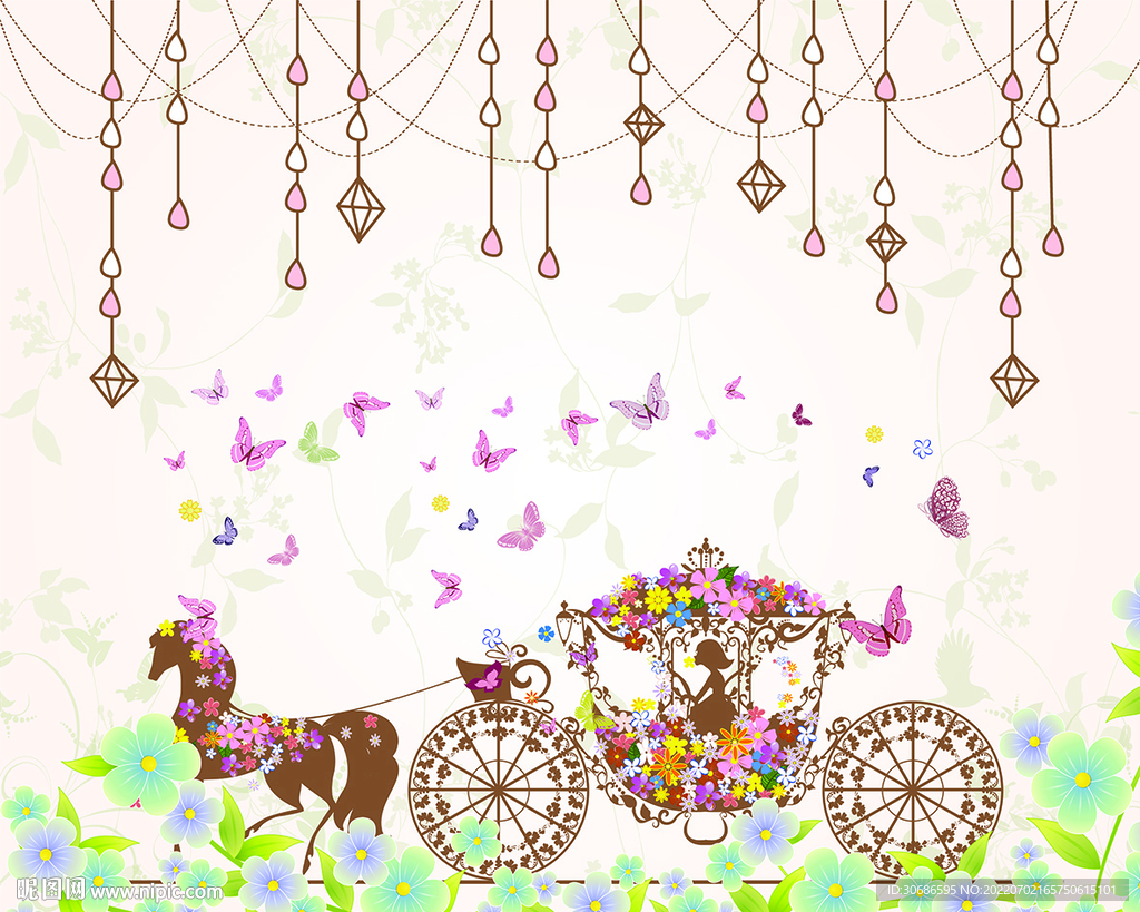 浪漫满屋时尚背景 墙纸