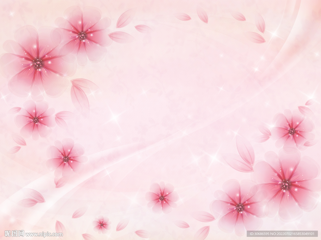 时尚梦幻粉色花