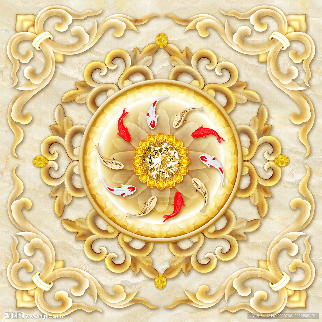 新中式大理石浮雕地板