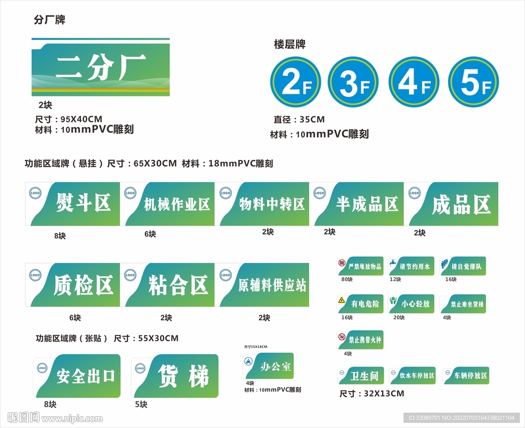 厂区标识标牌区域牌