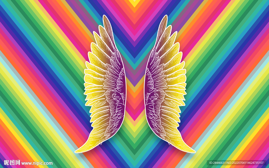 网红翅膀拍照打卡背景墙