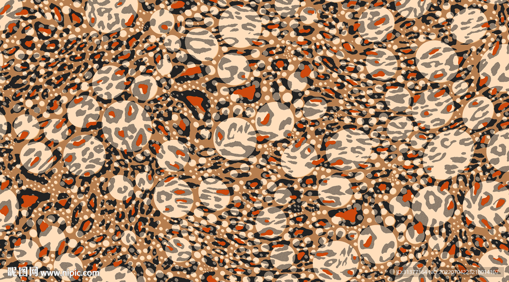 抽象波点几何花