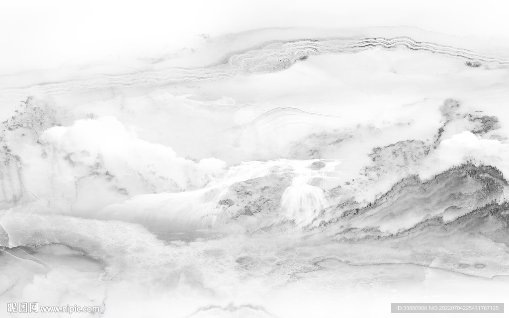 高清 客厅背景山水 Tif分层