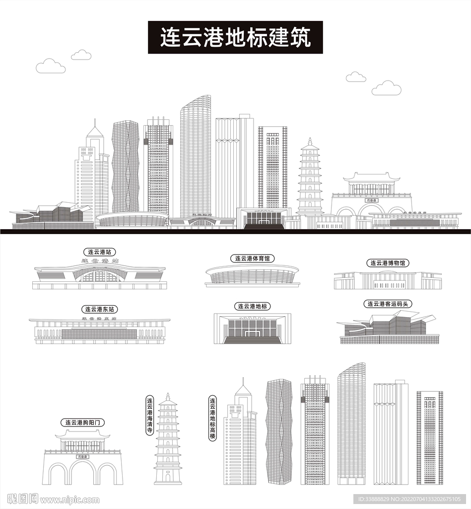 连云港地标建筑剪影