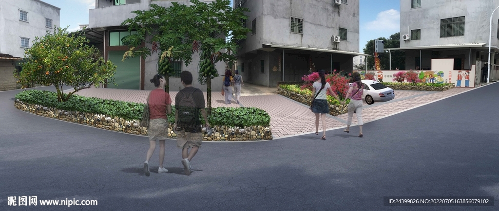 乡村振兴美丽乡村改造绿化效果图