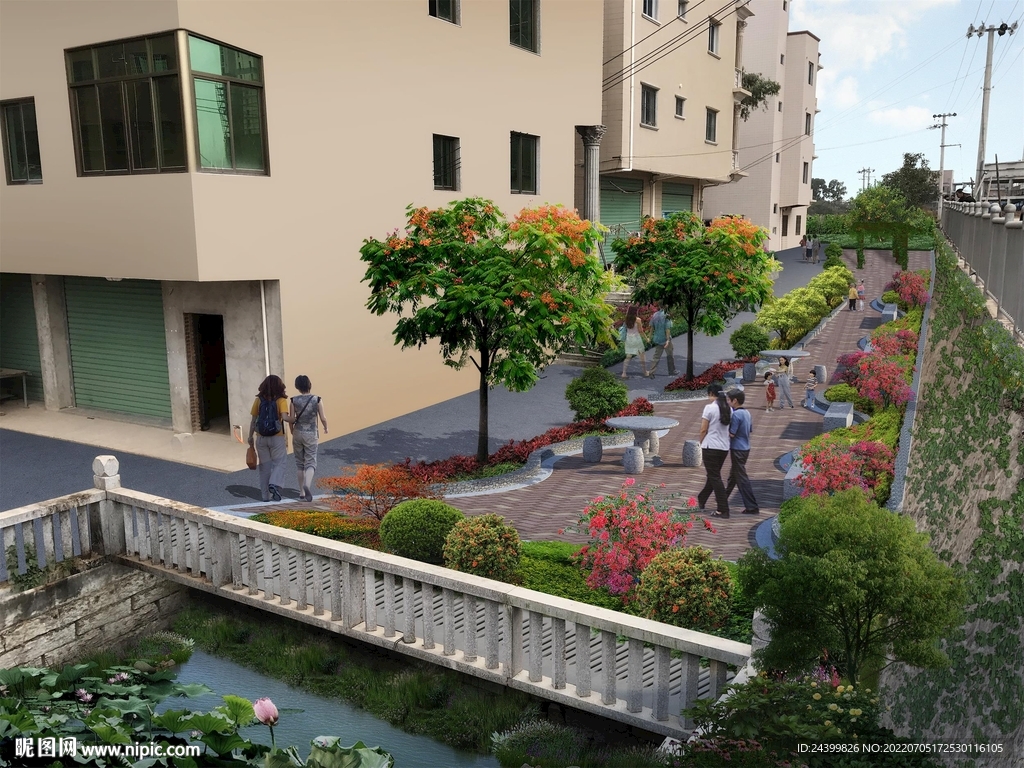 乡村振兴美丽乡村改造绿化效果图