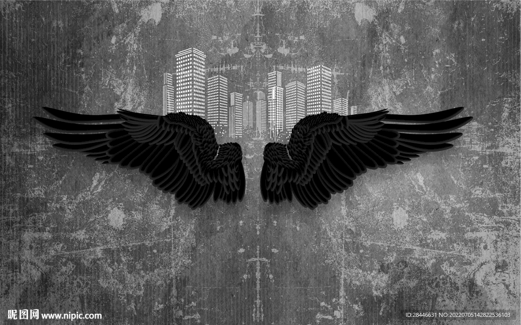 翅膀拍照打卡直播背景墙