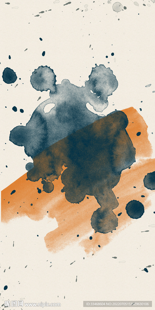 水墨喷溅墨渍毛笔笔刷素材