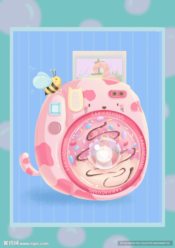 创意照相机插画