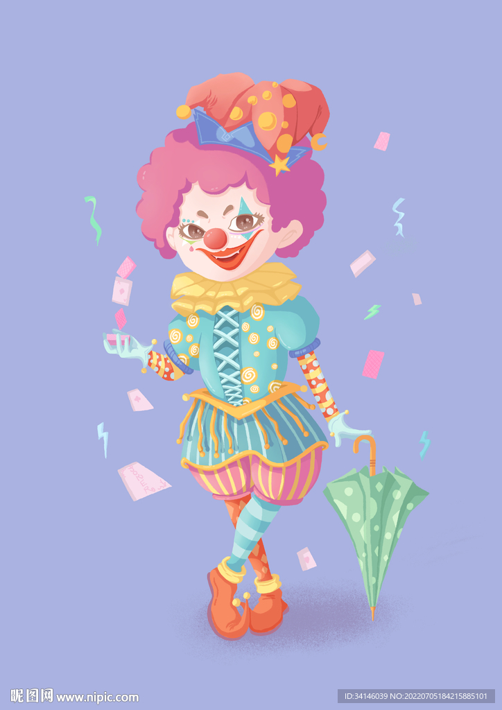 节日小丑插画