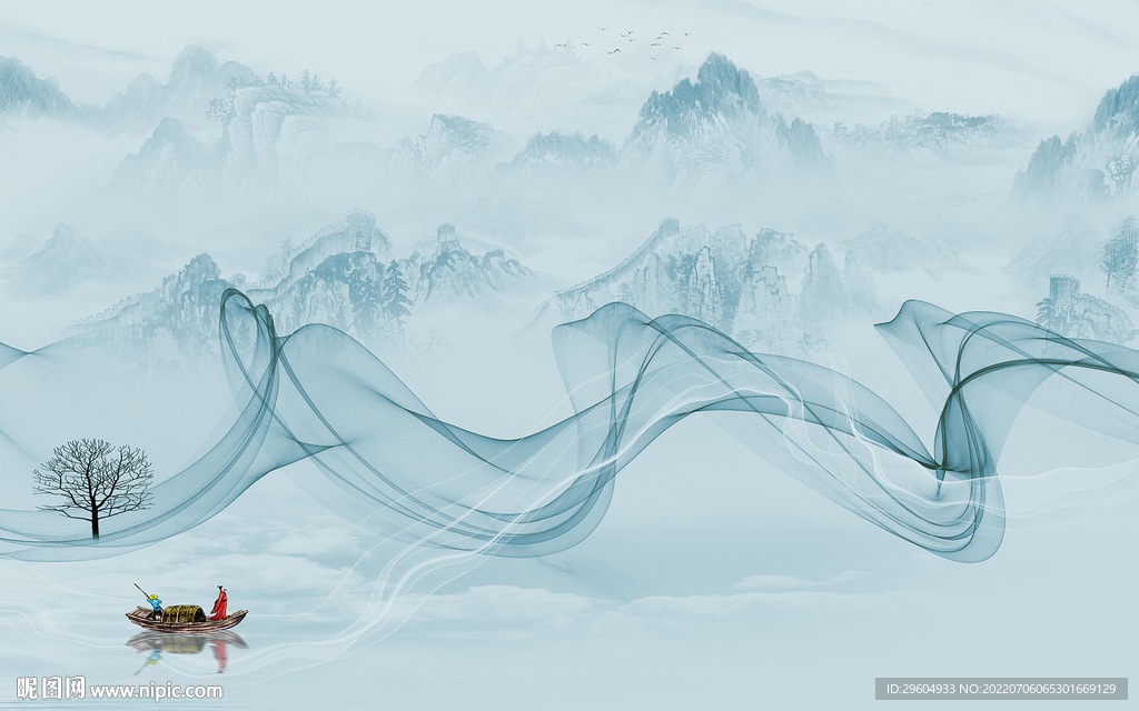 大气 高端背景山水 TIf分层