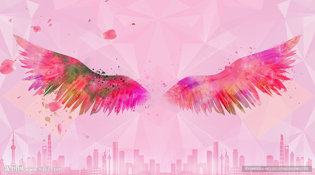 网红翅膀背景墙