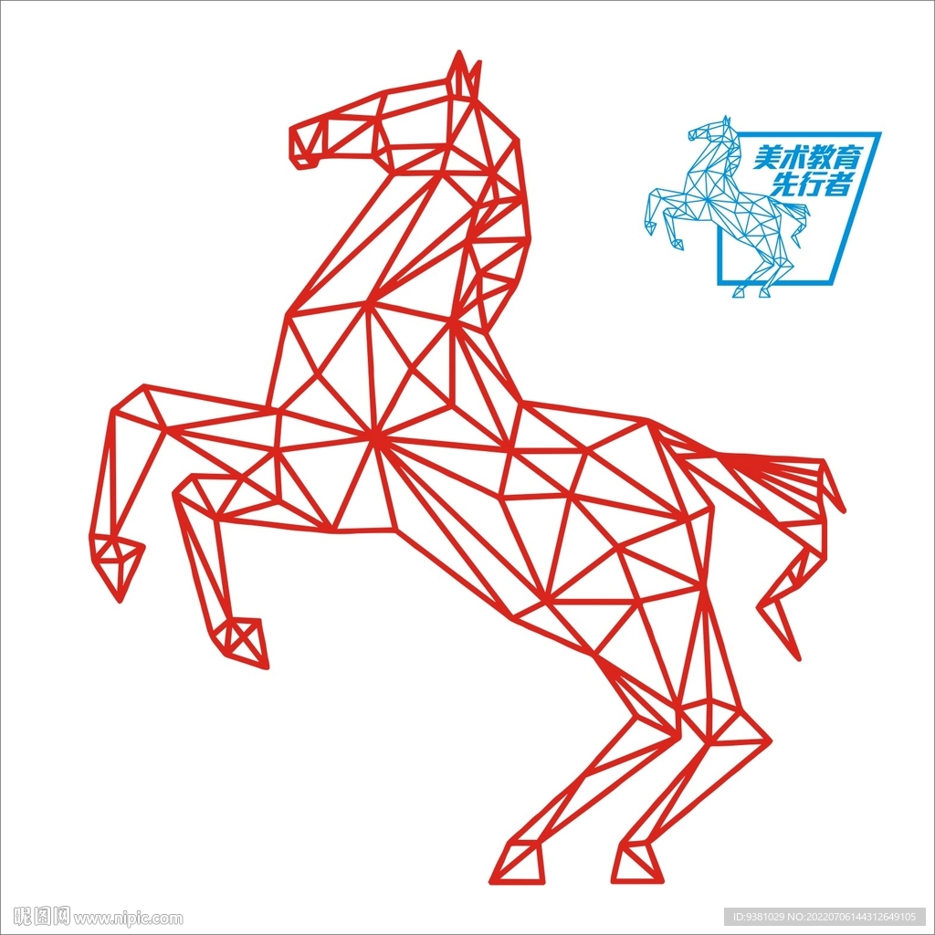 站立的马CDR矢量线条