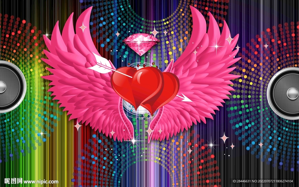 翅膀拍照打卡直播背景墙