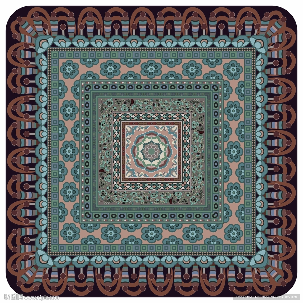 敦煌莫高窟壁画叶形瓣莲花纹藻井