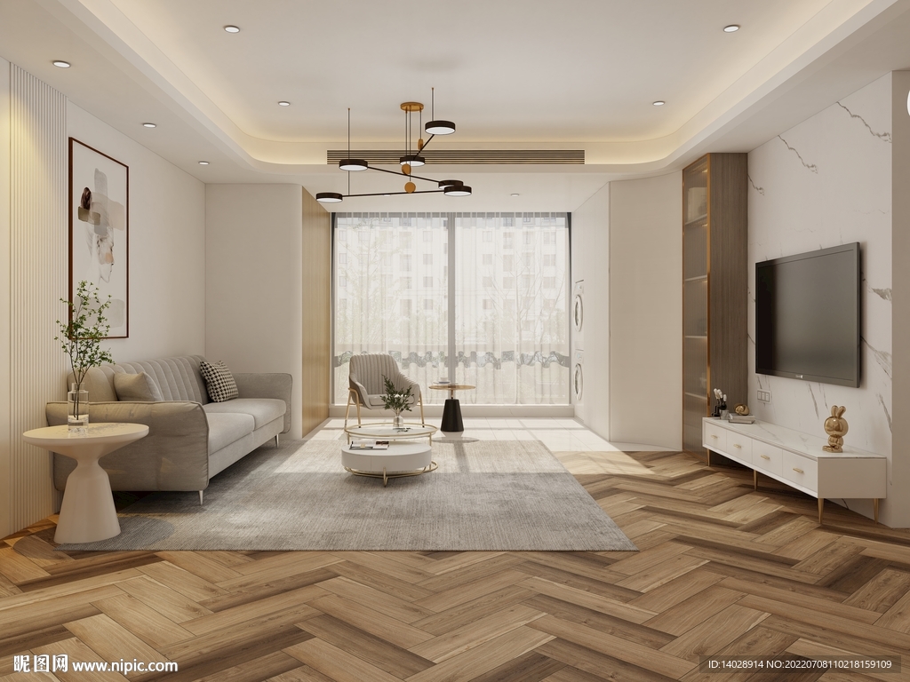 现代简约客厅效果图