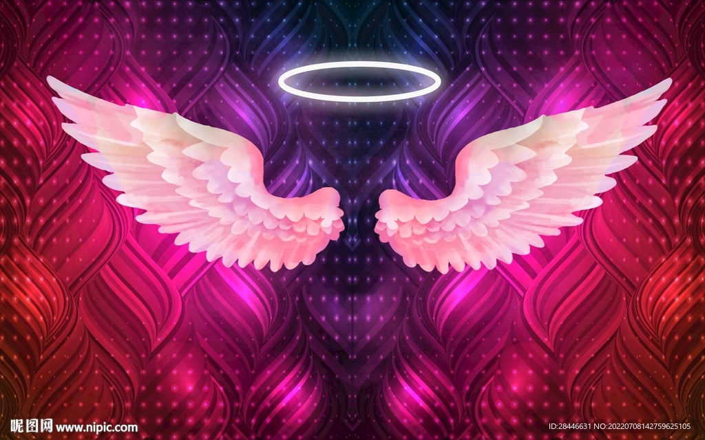 翅膀拍照打卡直播背景墙 