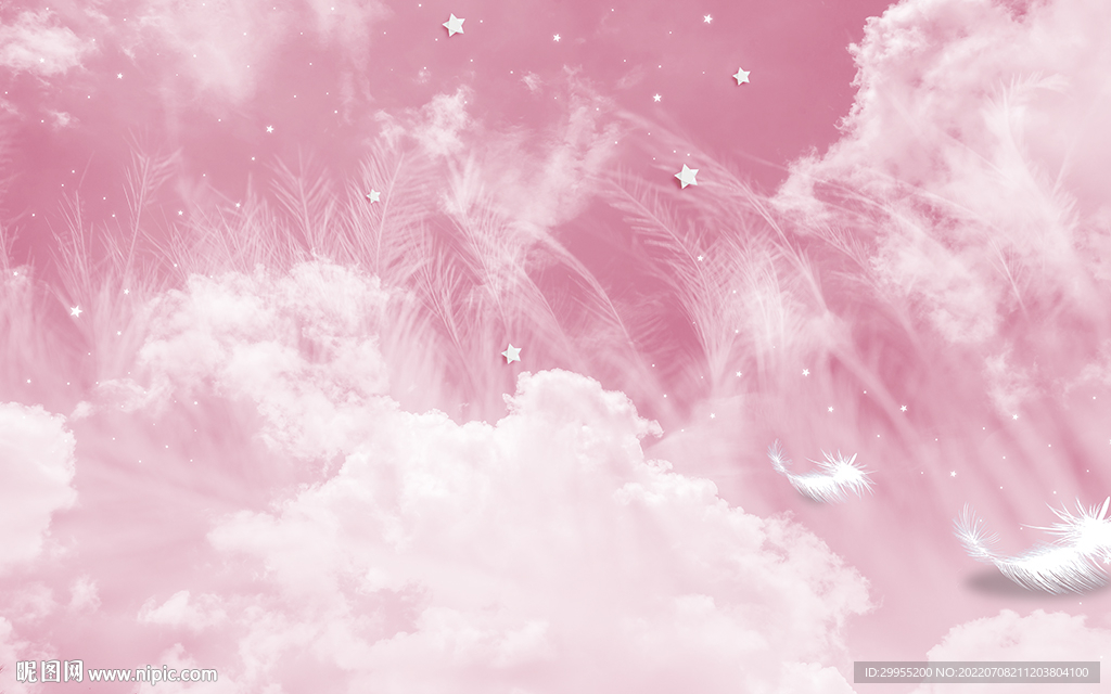 粉色羽毛网红背景墙