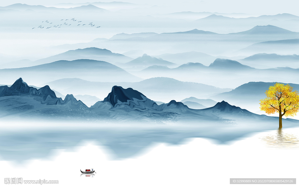 意境新简约山水画 TIf分层