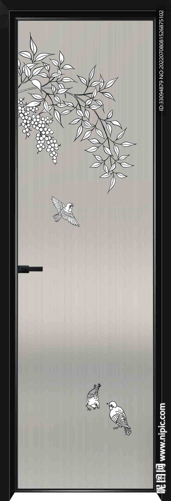 高清分层透明底平开门打印图