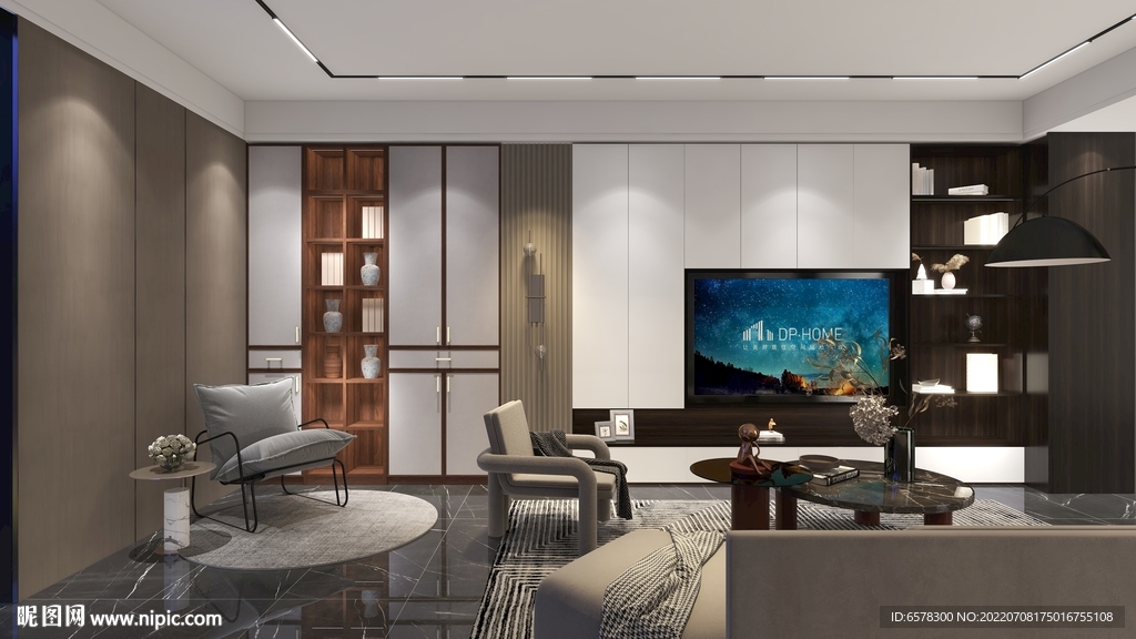 轻奢 电视柜 书柜