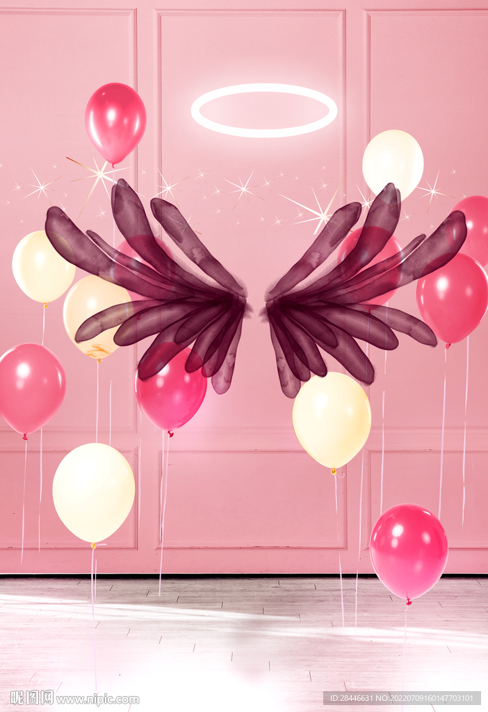 翅膀拍照打卡直播背景墙