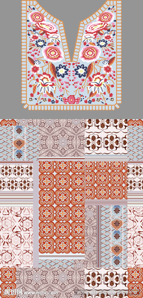 大牌 几何 色块花