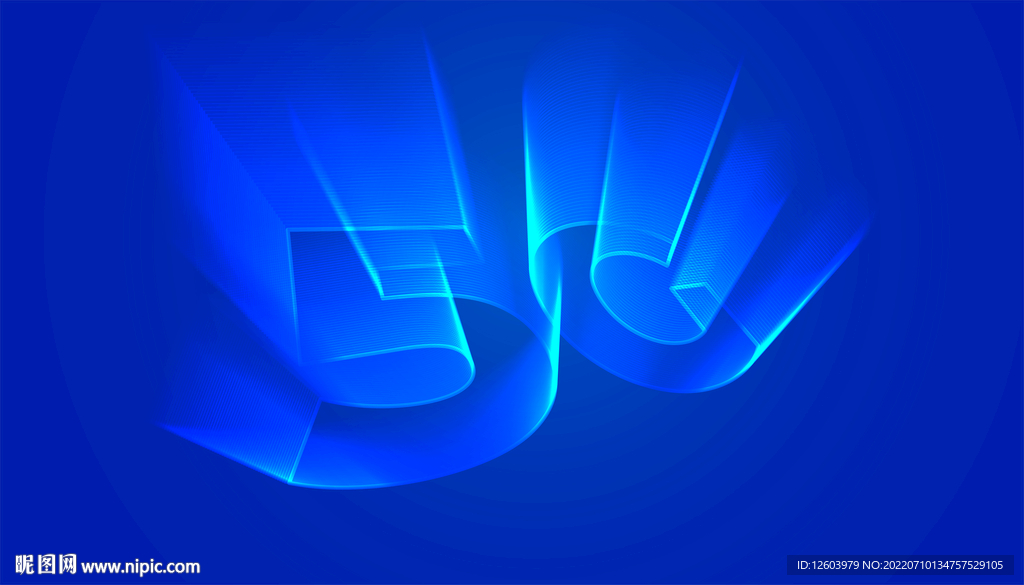 5G蓝色科技智能元素