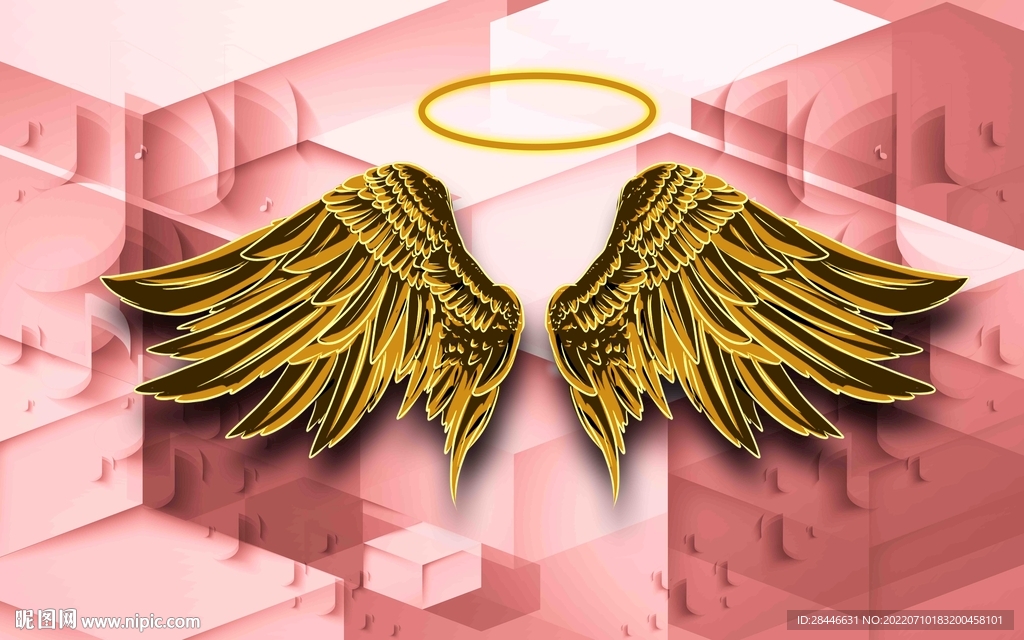 翅膀网红拍照打卡直播背景墙 