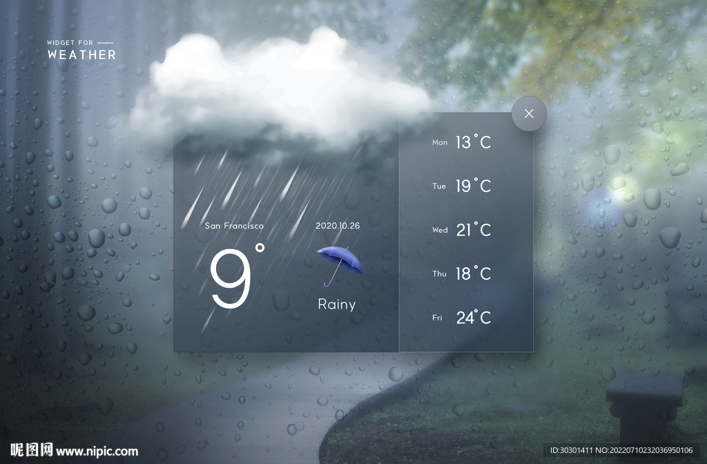 雷雨阵雨天气预报湿度手机界面