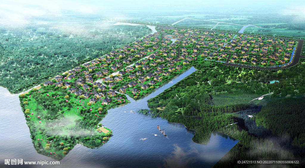 高尔夫别墅区鸟瞰