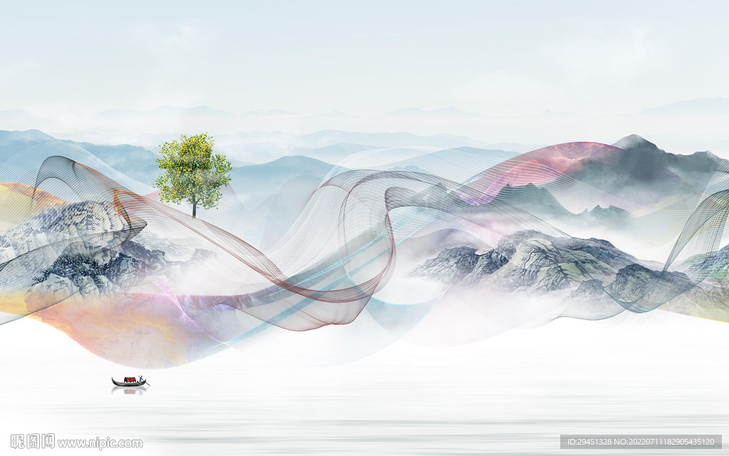 客厅高端新款山水 Tif分层