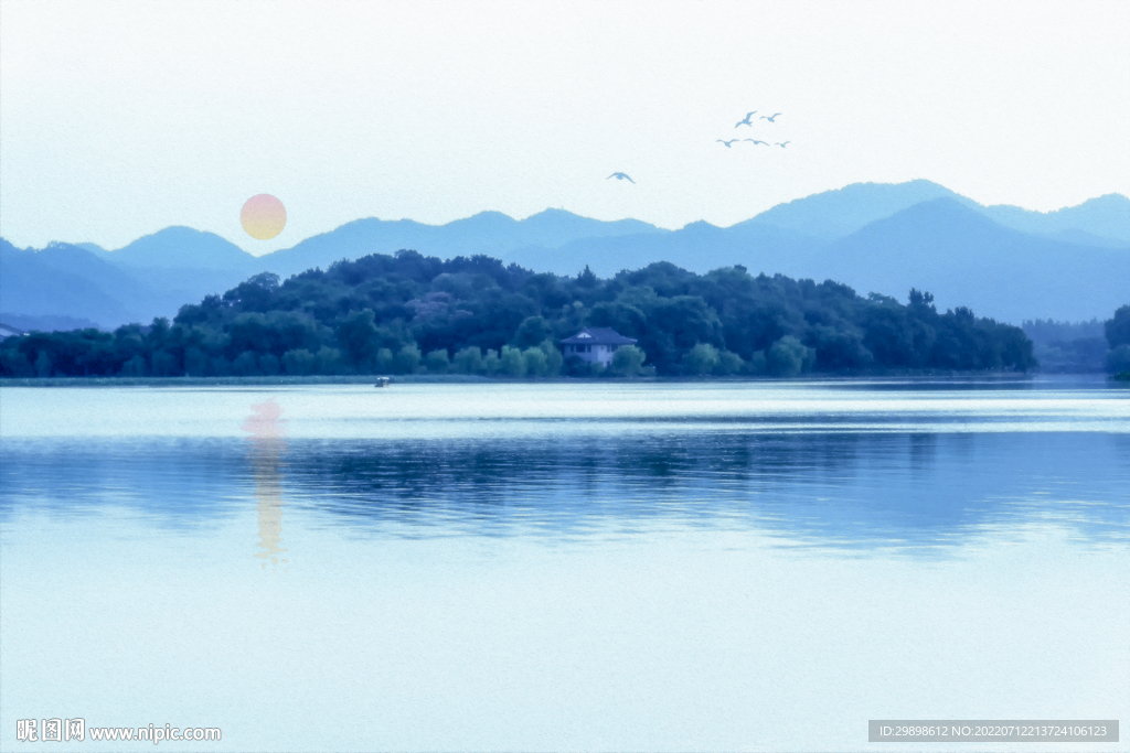 背景素材山水画图片 