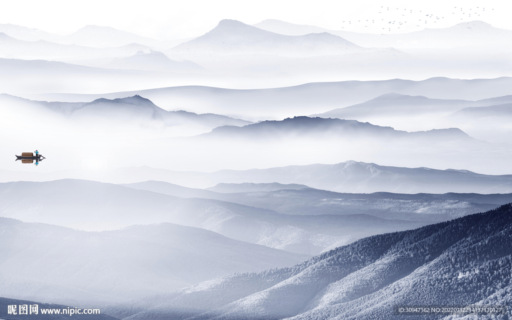 电视最新背景山水 TIf分层