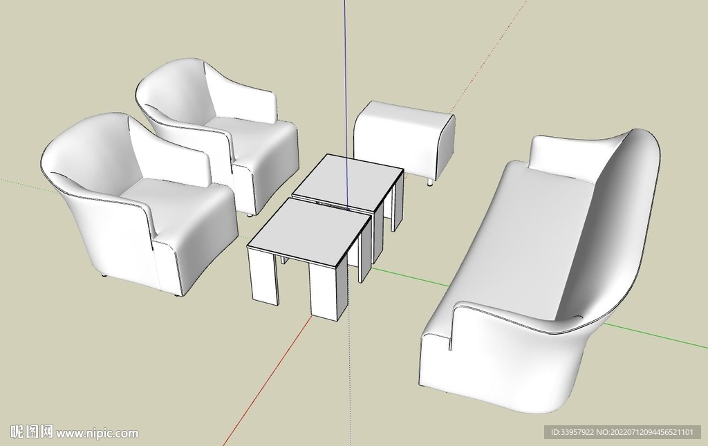 草图大师家装沙发模型