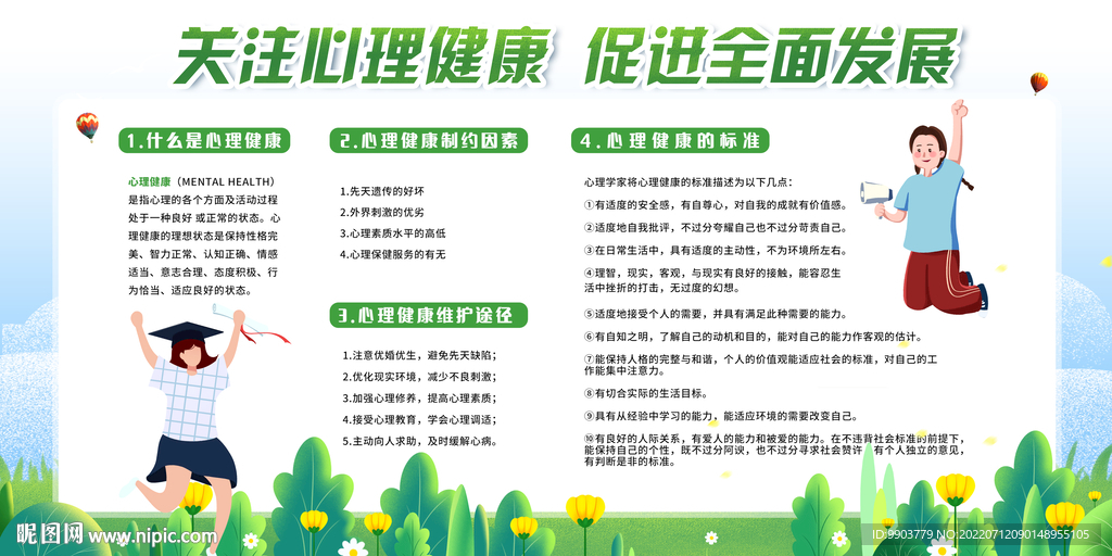 大学生素质教育心理健康展板